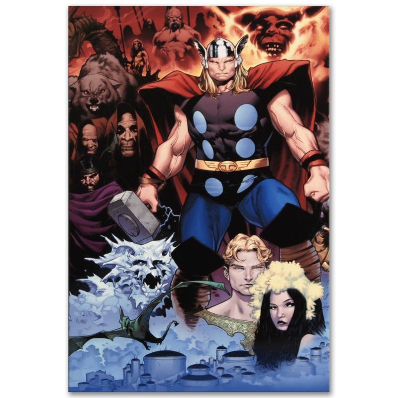 Thor: Tales of Asgard by Stan Lee and Jack Kirby #1 by Marvel Comics: A piece of comic book history, this limited edition, from original art by Oliver Coipel, depicts the mighty Thor. Olivier Coipel is a French comic book artist, known for his work on books such as Hous
