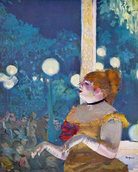 Edgar Degas - In Concert Cafe - The Songs Of The Dog: Artist: Degas - Title:In Concert Cafe - The Songs Of The Dog - Medium: Fine Art Reproduction Giclee on Archival Canvas - Image Size: Approximately 20 inches x 16 inches - Framed: Unframed on Unstretch