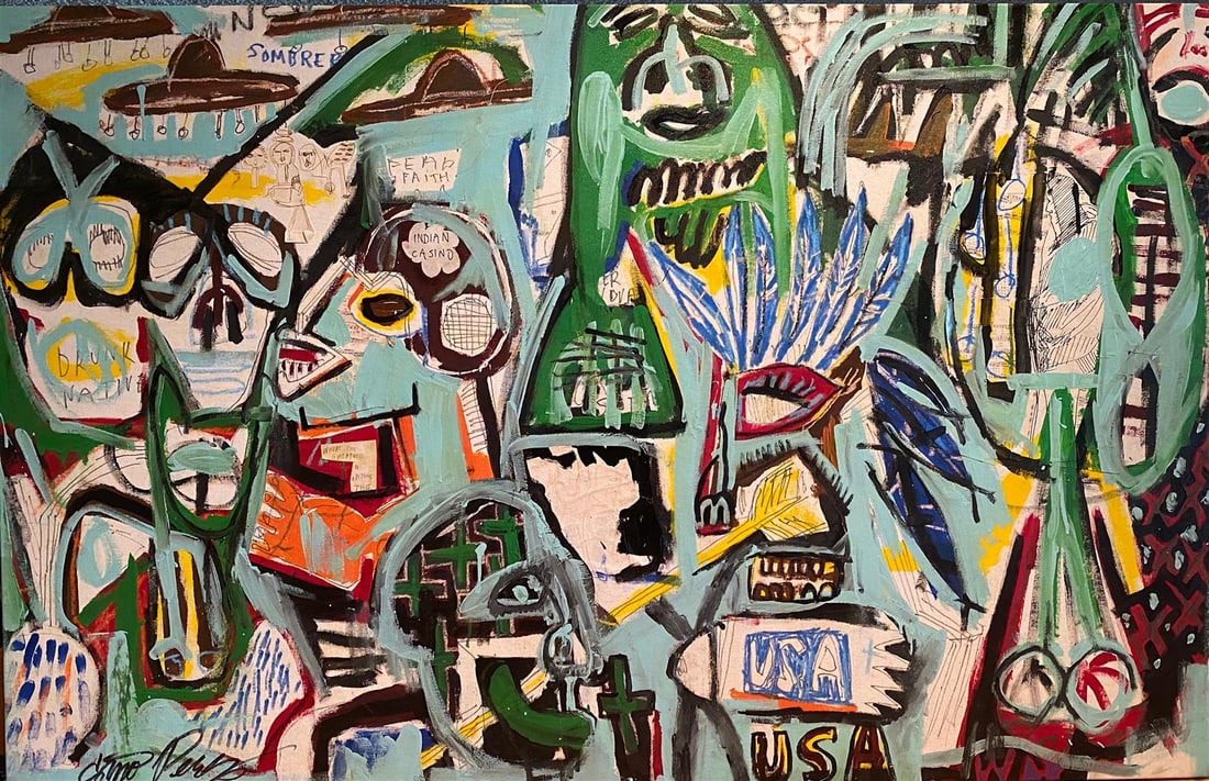 USA by Gino Perez: USA by Gino Perez. "USA" is a limited edition giclee on paper, deckled to the edge. Hand signed by the artist and numbered from an edition of 99. Measures approximately 26" x 40".