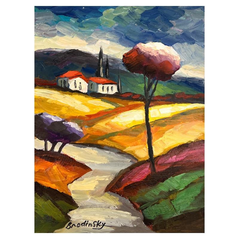 Untitled by Brodinsky Original: This is an original painting oil on canvas by Slava Brodinsky. Hand signed by the artist, this piece comes with a letter of authenticity. Measures approximately 16" x 12" (image).