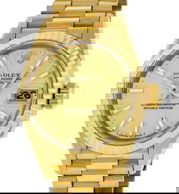 Rolex Ladies Quickset 18K Yellow Gold Champagne Index Datejust President Wristwa (1 of 9)