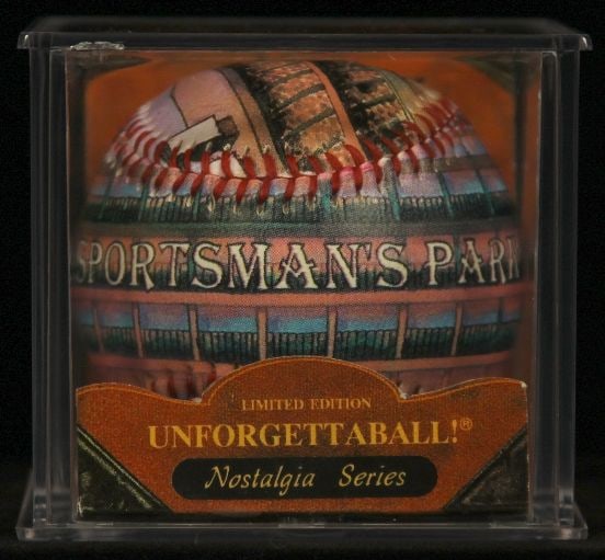 Unforgettaball! "Sportsman's Park" Nostalgia Series Collectable Baseball: Unforgettaball! "Sportsman's Park" Nostalgia Series Collectable Baseball. Unforgettaball! "Sportsman's Park" Nostalgia Series; Limited Edition Collector's Series hand-designed baseball.