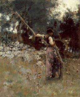 Sargent - A Capriote: Artist: John Singer Sargent - Title: A Capriote - Medium: Fine Art Giclee on Canvas - Image Size: Approximately 20 inches x 16.5 inches - Framed: Unframed on Unstretched Canvas - Sargent's broad, slas