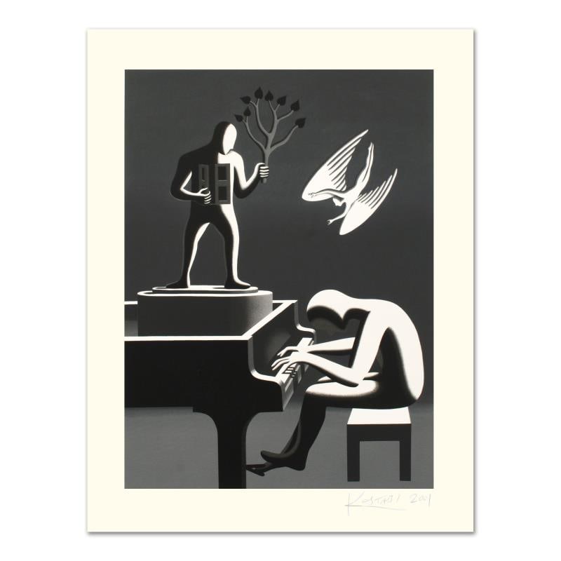 Cyclone Variations by Kostabi Mark: "Cyclone Variations" is a limited edition serigraph on paper numbered and hand signed by Kostabi. Includes Certificate of Authenticity! Measures approx. 27.5" x 35.5" (with border) 21.5" x 29.5" (imag