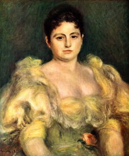 Renoir - Mme Stephen Pichon: Artist: Pierre-Auguste Renoir 1841-1919 - Title: Mme Stephen Pichon - Medium: Fine Art Reproduction Giclee on Canvas - Image Size: Approximately 20 inches x 16.5 inches - Unframed on Unstretched Canva