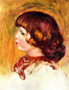 Renoir - Coco: Artist: Pierre-Auguste Renoir 1841-1919 - Title: Coco - Medium: Fine Art Reproduction Giclee on Canvas - Image Size: Approximately 20 inches x 15.25 inches - Unframed on Unstretched Canvas - Biography