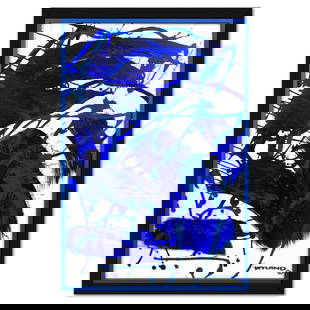Untitled Abstract by Wyland Original: "Untitled Abstract" is an original acrylic painting on canvas by Wyland, hand signed by the artist. This piece comes custom framed. Includes Letter of Authenticity. Measures approx. 42" x 30" (frame),