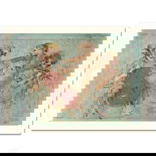 Trio by Hibel (1917-2014): "Trio" is a limited edition lithograph on paper numbered and hand signed by Edna Hibel (1917-2014). Includes Certificate of Authenticity! Measures approx. 35.5" x 24.5" (with border) 30" x 21"