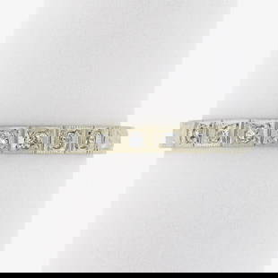 Antique 18K White Gold .08 ctw Pave Diamond Engraved Scroll Work Stack Band Ring: Antique 18K White Gold .08ctw Pave Diamond Engraved Scroll Work Stack Band Ring