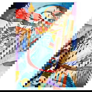 Flame of NY by Gockel, Alfred Alexander: "Flame of NY" is a limited edition giclee on canvas by Alfred Gockel. The piece is hand signed and numbered and comes with a letter of authenticity. Measures approximately 38.5" x 27".