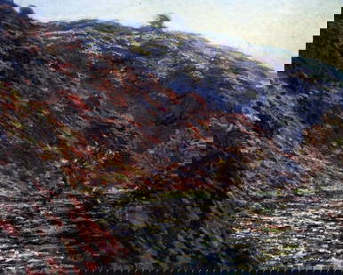 Claude Monet - Gorge of the Petite Creuse: Artist: Claude Monet - Title: Gorge of the Petite Creuse - Medium: Fine Art Reproduction Giclee on Canvas - Image Size: Approximately 16 inches x 20 inches - Unframed on Unstretched Canvas -