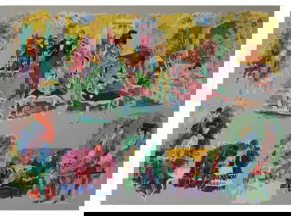 LEROY NEIMAN BORDELLO: Artist: Leroy Neiman Title: Bordello Medium: Serigraph on Paper Signature: Hand-signed by the Artist Limited Edition: 270 Image Size: Approximately 34 inches x 43 inches Framed: Unframed Details: