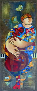 Dorit Levi Tranquility: Artist: Dorit Levi Title: Tranquility Medium: Serigraph on Paper Limited Edition: 490 Signature: Hand-signed by the artist at the bottom of the image Size: Approximately 29.5" x 12" Framed: Unframed o