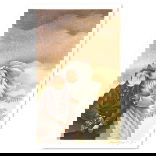 Untitled by Yoresh Avigail: This is a limited edition serigraph on paper by Avigail Yoresh. The piece comes hand signed by the artist numbered and with a letter of authenticity. Measures approximately 11" x 7".