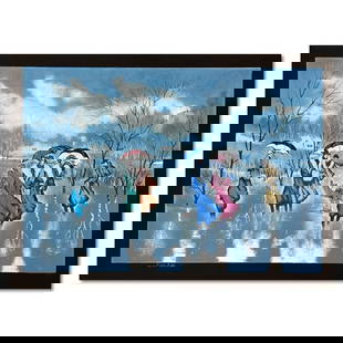 Rainy Day by Roitman Zina: "Rainy Day" is a limited edition serigraph on paper by Zina Roitman. The piece comes hand signed by the artist numbered and with a letter of authenticity. Measures approximately 18" x 27".