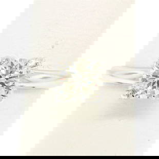 Vintage 14k White Gold 0.83 ctw I VVS2 Round Brilliant Cut Diamond Solitaire Rin: A vintage solid 14k white gold solitaire ring, with 1 round brilliant cut natural diamond (I - VVS2; 0.83ct). The ring is size 5.75, weighs a total of 2.9 grams, and measures 6.56mm wide.