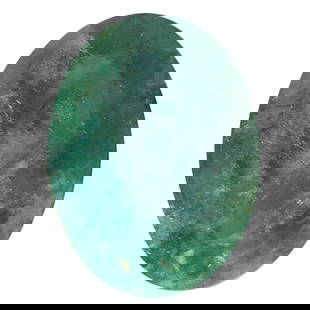 7.03 ctw Oval Emerald Parcel: One oval cut natural emerald, measuring 14.50 x 10.00 x 6.10mm, exact weight 7.03ct., clarity is heavily included, type III, medium dark, very slightly grayish, very slightly bluish green color, (GIA