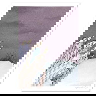 Untitled by Yoresh Avigail: This is a limited edition serigraph on paper by Avigail Yoresh. The piece comes hand signed by the artist numbered and with a letter of authenticity. Measures approximately 15" x 11".