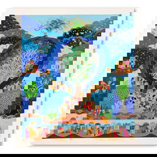 Tree of Life by Hasson Ilan: "Tree of Life" is a limited edition serigraph on paper by Ilan Hasson. It is numbered and hand signed and includes a letter of authenticity. Measures approximately 18.5" x 16" (image).