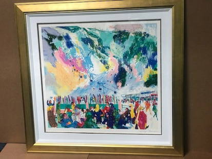 Aspen Mt. Rendezvous by LeRoy Neiman: Aspen Mt. Rendezvous by LeRoy Neiman - Hand signed by LeRoy Neiman - Limited Edition Serigraph #340 of 350 - Framed size = 48" x 51"