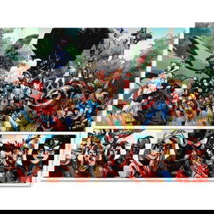 Secret Invasion #1 by Marvel Comics: A piece of comic book history this limited edition from original art by Leinil Francis Yu depicts characters from the Marvel universe. After winning the Wizards Drawing Board Contest Marvel Comics hir