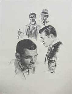 Clark Gable by Banse, Glen: Clark Gable by Banse, Glen. Open Plate Signed Lithograph. In line with age of work. Dimensions: 26 x 20. Good Condition.