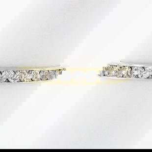 Classic 14k Gold 1.0 ctw 23 Channel Set Round Diamond Stackable Wedding Band Rin: A solid 14k yellow gold wedding band ring, with 23 round brilliant cut natural diamonds (G/H - VS2/SI1 ; 1ctw). The ring is size 7.0, weighs a total of 2.15 grams, and measures 2.8mm wide.