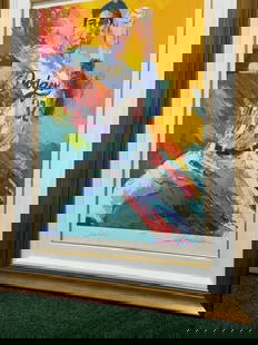 Koufax by LeRoy Neiman (1921-2012): Koufax" by LeRoy Neiman (1921-2012) hand signed Limited Edition Serigraph #234 of 359 signed by the artist and the subject of the picture, Sandy Koufax!!! - Framed Size = 48" x 38
