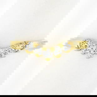 NEW 14k Yellow Gold .26 ctw Round Prong Diamond Curved Stackable Wedding Band Ri: A new solid 14k yellow gold badn ring, with 5 round brilliant cut natural diamonds (F/G - VVS2/VS1 ; 0.26ctw). The ring is size 6.0, weighs a total of 2.0 grams, and measures 4.6mm wide.