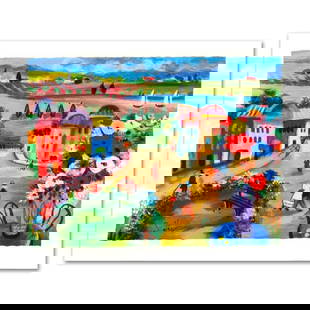 Spring Day by Shlomo Alter (1936-2021): "Spring Day" is a limited edition serigraph on paper numbered hand signed by Shlomo Alter (1936-2021). Includes letter of authenticity. Measures approx. 13" x 10.5" (with border) 11" x 8.5" (image).