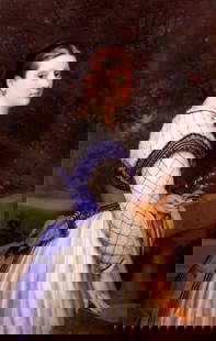 William Bouguereau - The Countess de Montholon: Artist: William Bouguereau Title: The Countess de Montholon Medium: Fine Art Reproduction Giclee on Canvas Image Size: Approximately 20 inches x 16.75 inches Unframed on Unstretched Canvas Biography: