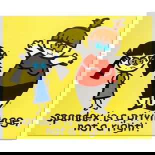 Spandex Is a Privilege Not a Right by Goldman Todd: Pop artist Todd Goldman is known all across the globe for his whip-smart and wickedly funny puns and pictures! "Spandex Is a Privilege Not a Right" is a limited edition lithograph on paper numbered an
