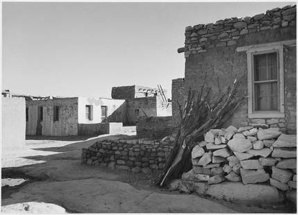 Adams - Acoma Pueblo 4: Artist: Ansel Adams - Title: Acoma Pueblo 4 - Medium: Fine Art Reproduction Giclee on Canvas - Image Size: Approximately 23 inches x 32 inches - Unframed on Unstretched Canvas - Biography: As a conser