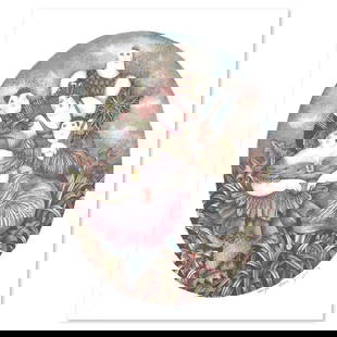 Untitled by Ran Haya: This is a limited edition on paper by Haya Ran. The piece comes hand signed by the artist numbered and with a letter of authenticity. Measures approximately 15" x 12".