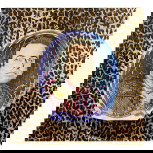 Steve Kaufman by Steve Kaufman (1960-2010): "Steve Kaufman" is limited edition hand pulled silkscreen unique mixed media on canvas and textile by Andy Warhol protege Steve Kaufman (1960-2010). This piece is numbered and hand signed inverso and