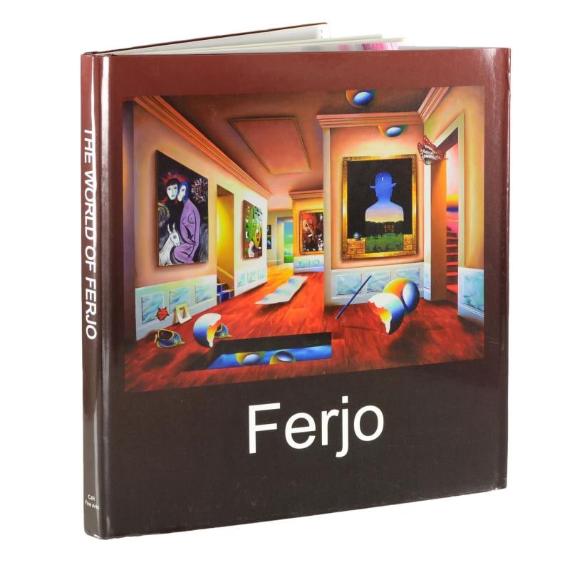 Book by Ferjo: "The World of Ferjo" is a collectible fine art Fine Art Book featuring the art of Ferjo the "master of perspective." There are very minor scuff marks to the book jacket. Measures approx. 12" x 13" (bo