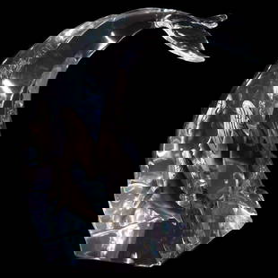 Humpback Dance by Cantrell Kitty: "Humpback Dance" is a limited edition mixed media lucite sculpture by Kitty Cantrell. Engraved with the artists signature and number this piece comes with a certificate of authenticity. Measures appro
