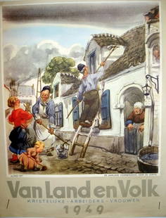 Von Landen Volk: Artist: Unknown - Title: Von Landen Volk - Medium: Fine Art Giclee on Canvas - Image Size: Approximately 20 inches x 15.25 inches - Unframed on Unstretched Canvas