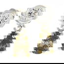 New 14K TT Gold 1.42 ctw Fancy Brown & White Diamond Tear Drop Dangle Earrings