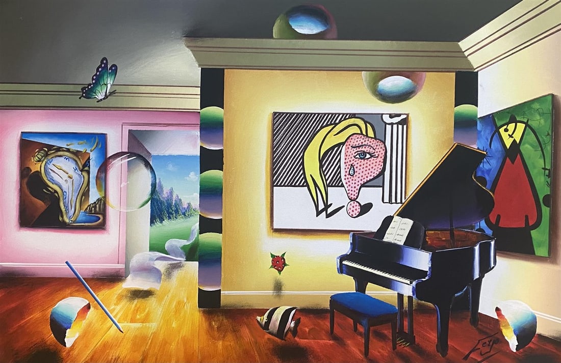 Ferjo "Untitled 1" Original: Ferjo "Untitled 1" Hand Signed Original Oil on Stretched Canvas Dimensions: 24 x 36 Inches