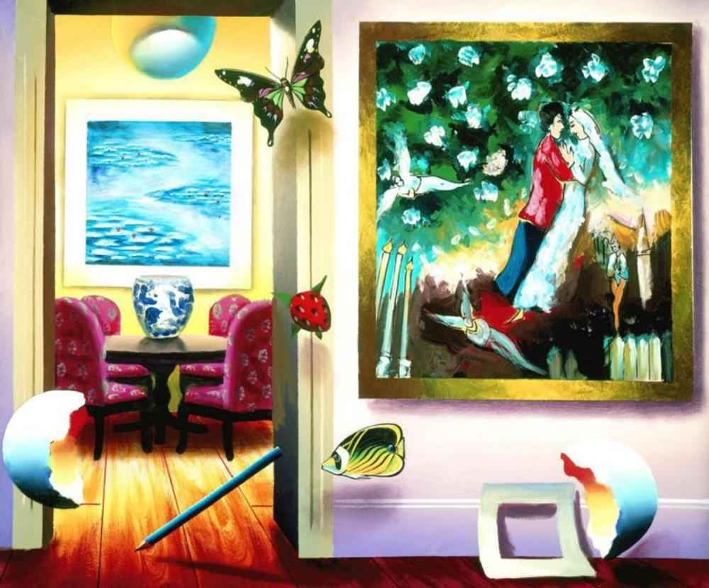 The Lover AP by Ferjo: The Lover AP by Ferjo. Limited Hand Signed Giclee on canvas. Dimensions: 24 x 20. Excellent Condition.