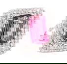 6.09 ctw Pink Tourmaline and Diamond Ring - 14KT White Gold