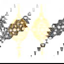 Antique Victorian 14k+ Gold Cultured Pearl Blue Enamel Drop Dangle Earrings