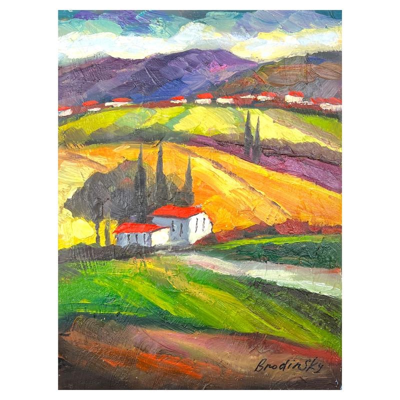 Untitled by Brodinsky Original: This is an original painting oil on canvas by Slava Brodinsky. Hand signed by the artist, this piece comes with a letter of authenticity. Measures approximately 16" x 12" (image).