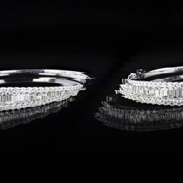 4.82 ctw E - F COLOR VS1 - SI1 CLARITY Diamond 14K White Gold Bangle