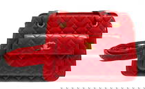 Chanel Red Lambskin CC Front Pocket Shoulder Bag