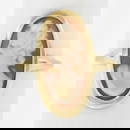 Vintage 10k Yellow Gold Elongated Oval Carved Shell Cameo Cocktail Ring