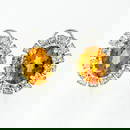 FINE 18K White Gold 7.80 ctw Oval Citrine & Brilliant Diamond Double Halo Earrin