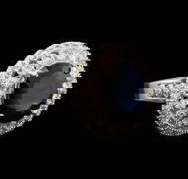 14KT White Gold 3.57 ctw Sapphire and Diamond Ring