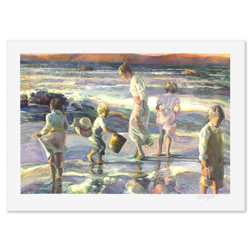 Frolicking at the Seashore by Hatfield, Don: "Frolicking at the Seashore" is a limited edition printer's proof serigraph on paper by Don Hatfield, numbered and hand signed by the artist. Includes Letter of Authenticity. Measures approx. 29.5" x